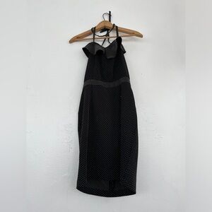 Smoke & Mirrors Halter Mini Dress with Ruffles